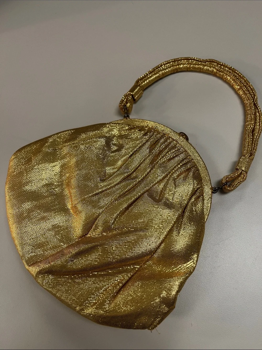 Garay Gold Lame Evening Bag /Clutch with Top Handle